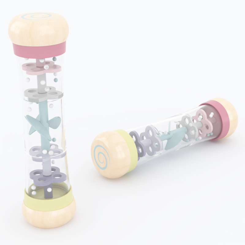 Wooden Educational Learning Toys Musical Instruments Rain Tube Montessori Beaded Raindrops