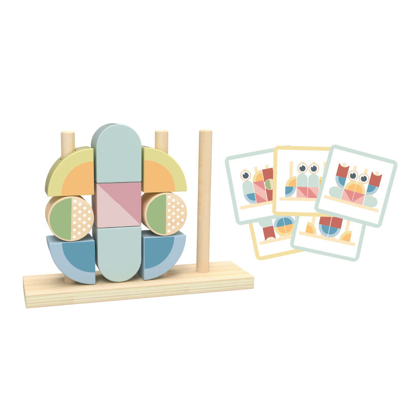 Wooden Variety Blocks Set Kids Multiple Shapes Stacking Game Crab Snail Building Block Set