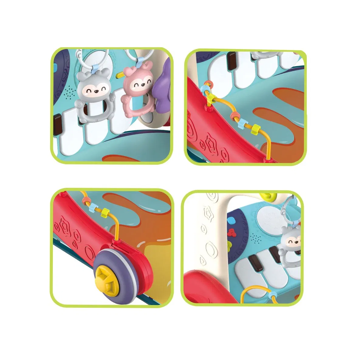 Xinbo Kid Tummy Time Mat Gym Play Musical Piano Baby Activity Center with Learning Sensory Strollers Learn to Walk Toddler Toy