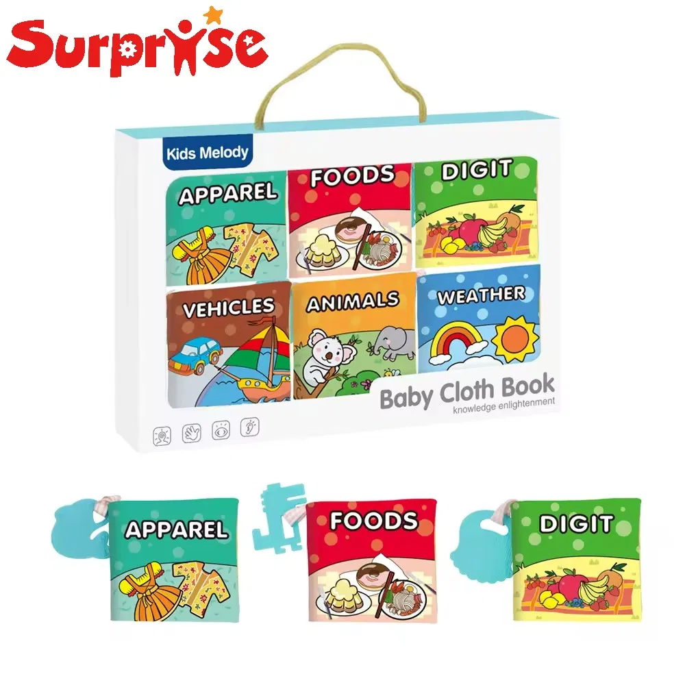 Newborn Baby Cloth Books Soft Animal Style Infant Learning Educational Toys Cute Fabric Books with Baby Teether