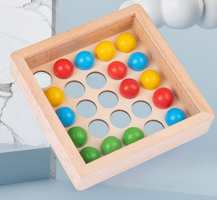 Puzzle Wooden Montessori Finger Ball Game Training Logical Thinking Toy