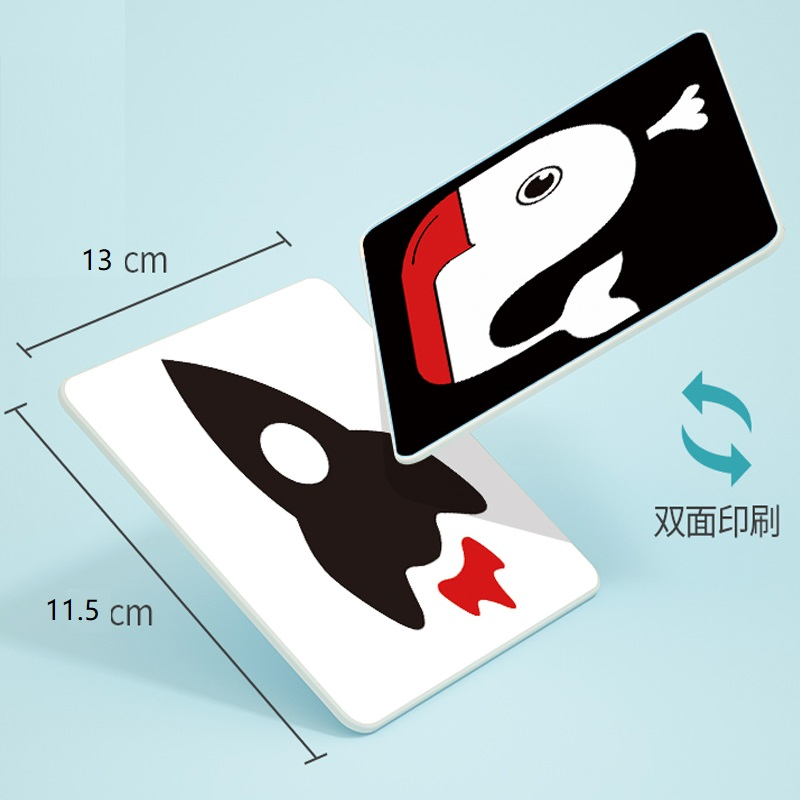 Montessori Baby Toys Black White High Contrast Visual Stimulation Learning Activity Flash Cards Early Education Toys