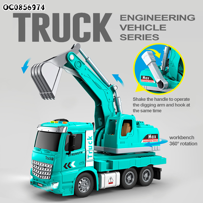 Engineering Truck Truck Crane Dump Truck Excavator Lighting Music Education Storytelling Gift Inertia Plastic Children Wholesale Toy Car