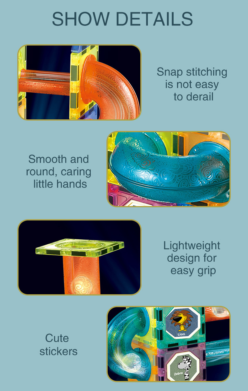 AiJH 75PCS 3D Magnetic Building Blocks Logical Thinking Game Toys Kids Early Learning Educational DIY Blocks Sets Kids Toys