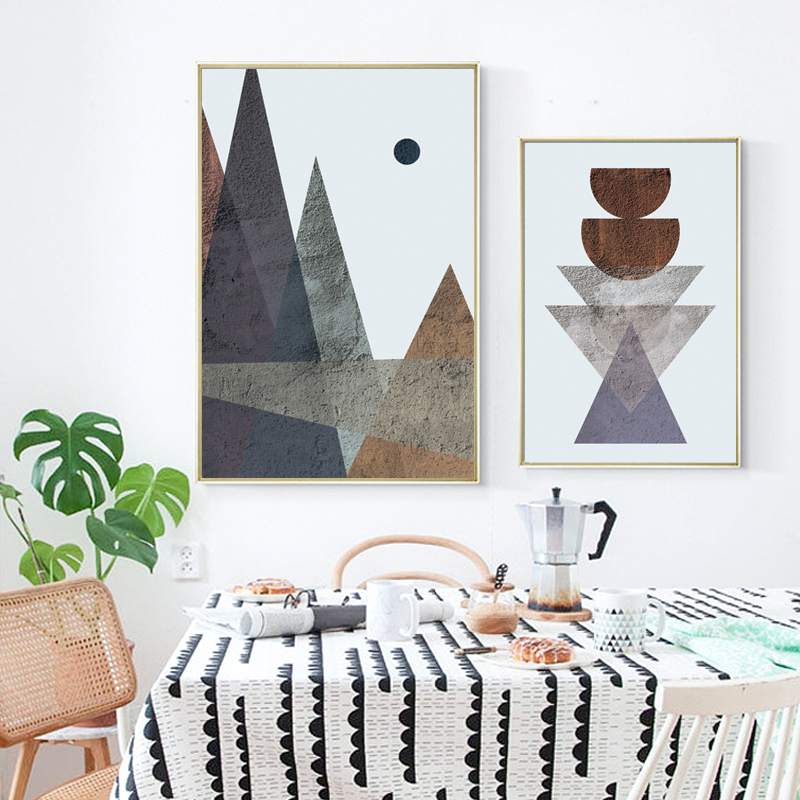 Abstract Geometric Pattern Canvas Print Frame Wall Painting Art