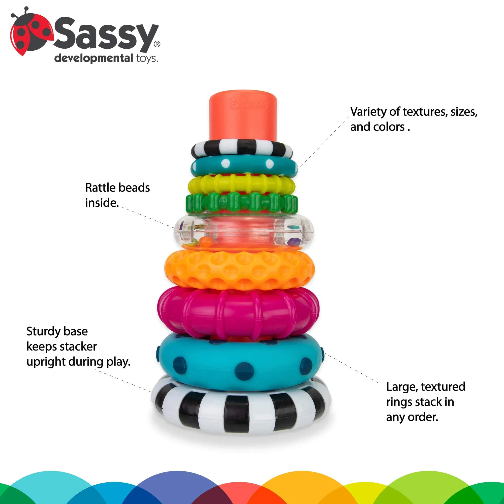Amazon/Ebey/ Toy Gift Sassy Stacks of Circles Stacking Ring Stem Learning Toy