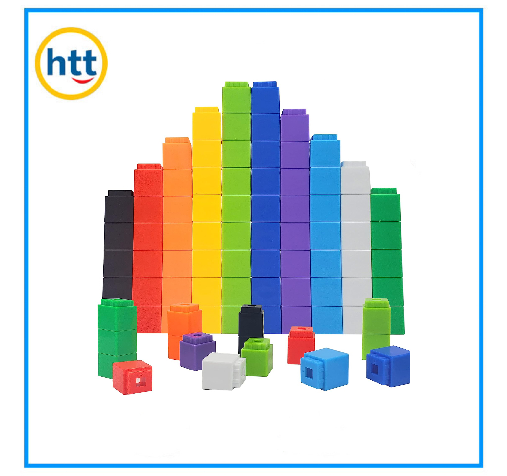 100PCS Rainbow Counting Cubes in 10 Colors, Colorful Math Cubes, Classroom Preschool Learning Counting Toys