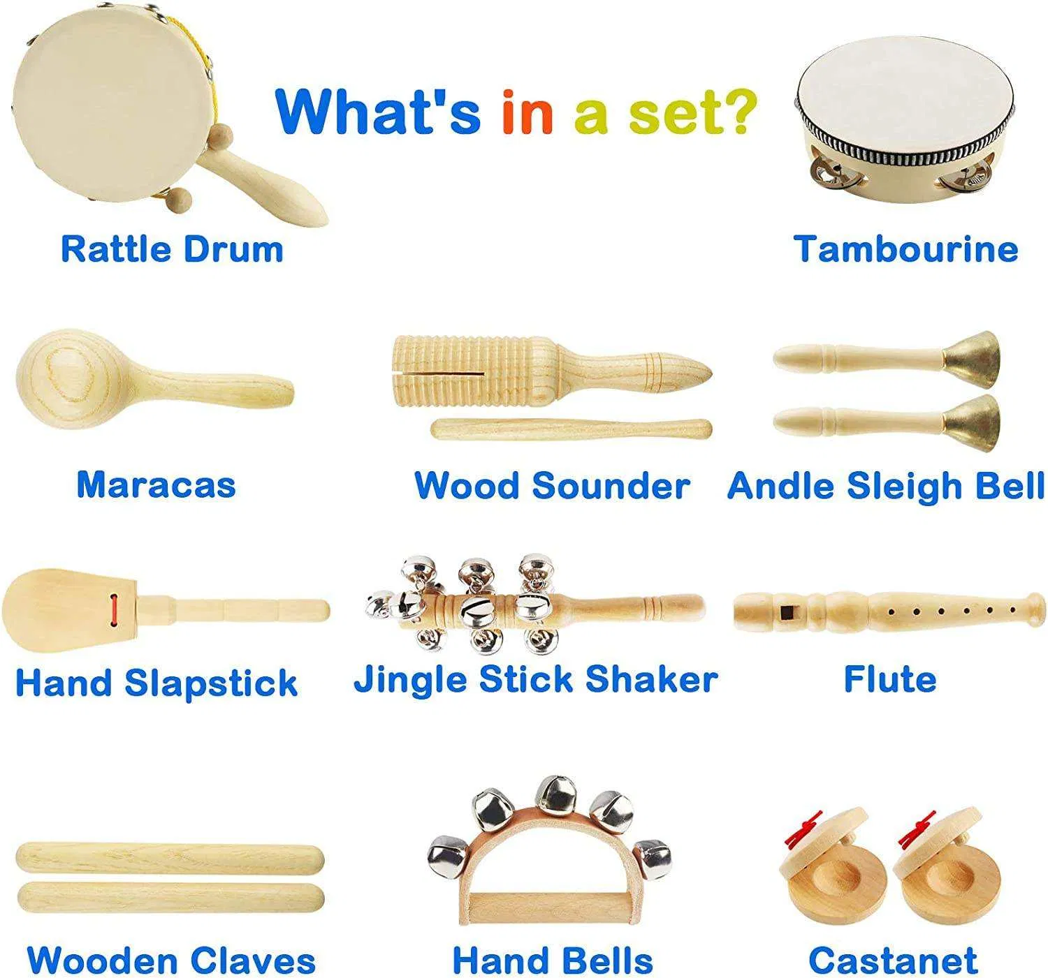 Percussion Instrument Set with Xylophone Educational Musical Learning Instruments Toys