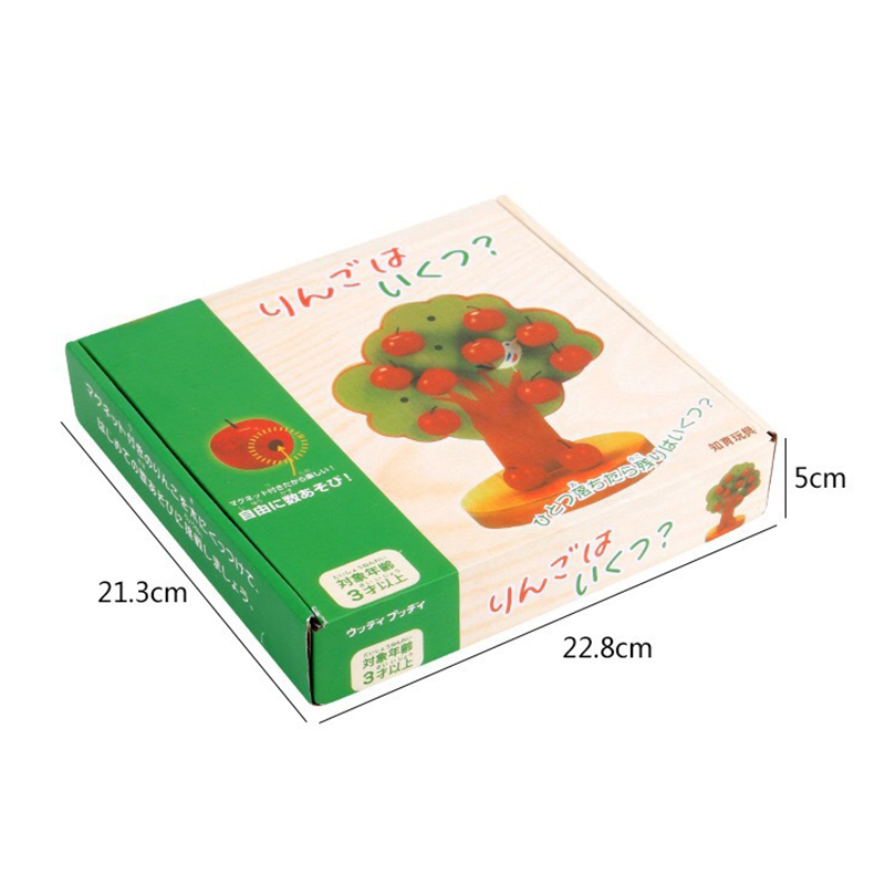 Wooden Puzzle Magnetic Apple Tree Children Interactive Game Toy Baby Pick Fruit Educational Mathematics Toys