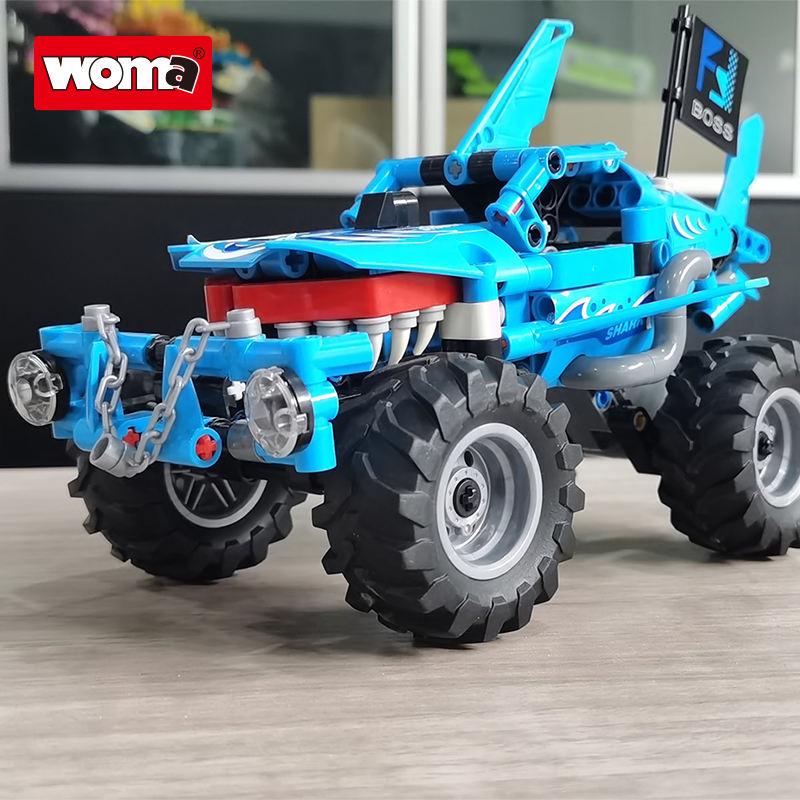 Hot Selling Retail Sales Shark Building Car SUV Car Plastic Stem Small Building Blocks Little Bricks Set