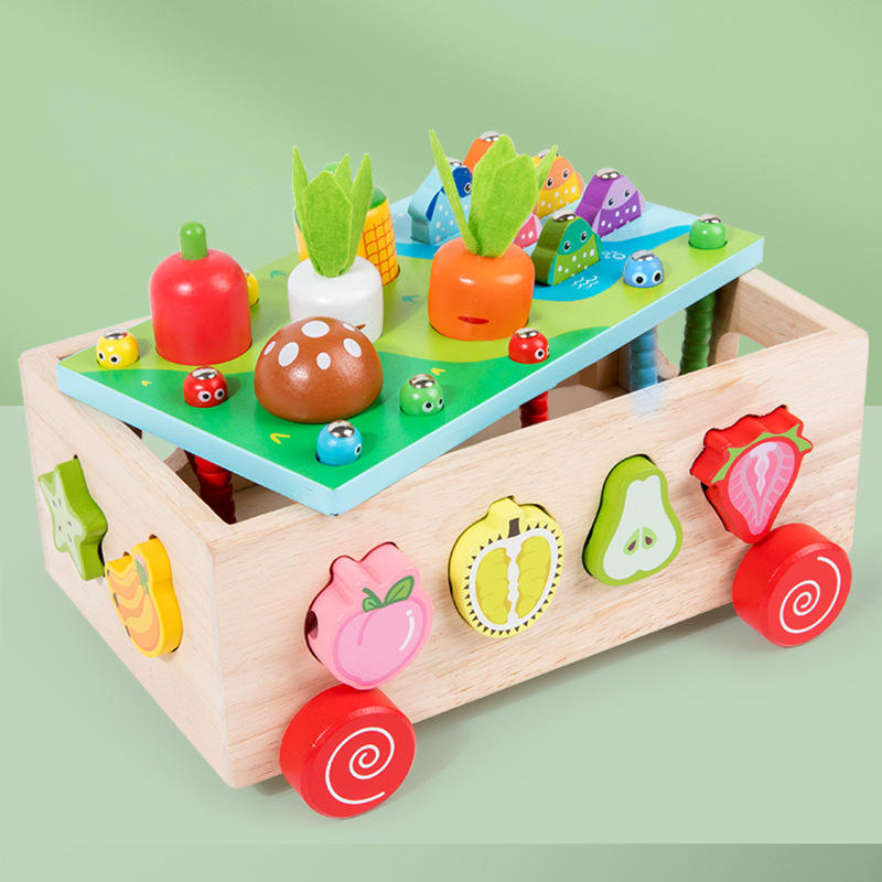 Baby Educational Wooden Montessori Shape Sorting Magnetic Fishing Toy