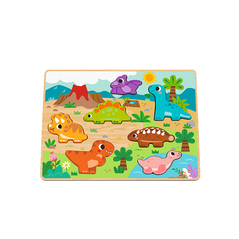 Shapes Chunky Wooden Dinosaur for Baby Shape Sorter Puzzle Board Toys Montessori Educational Learning