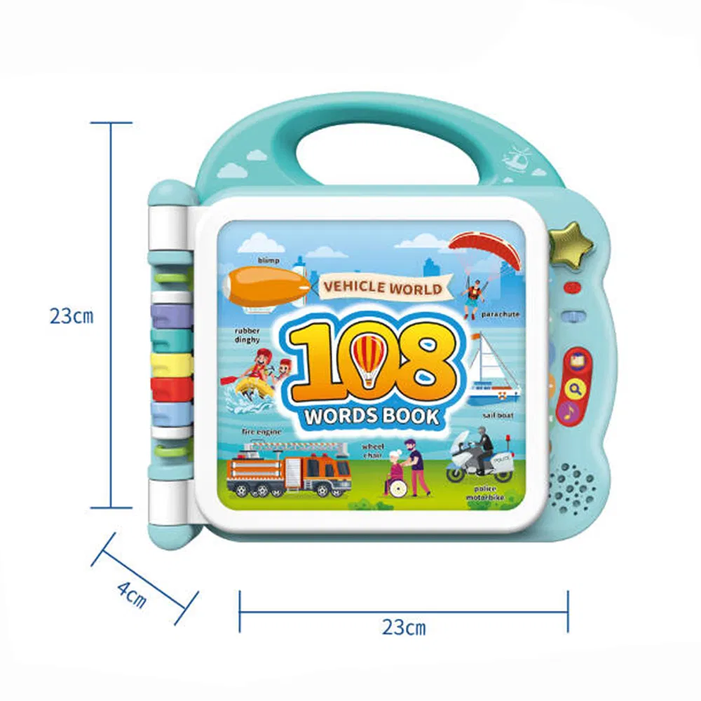 Baby Early Educational Intelligent Touch and Teach Words Book 108 Words and 3 Learning Modes Includes English-Learning Machine Toys for Kid