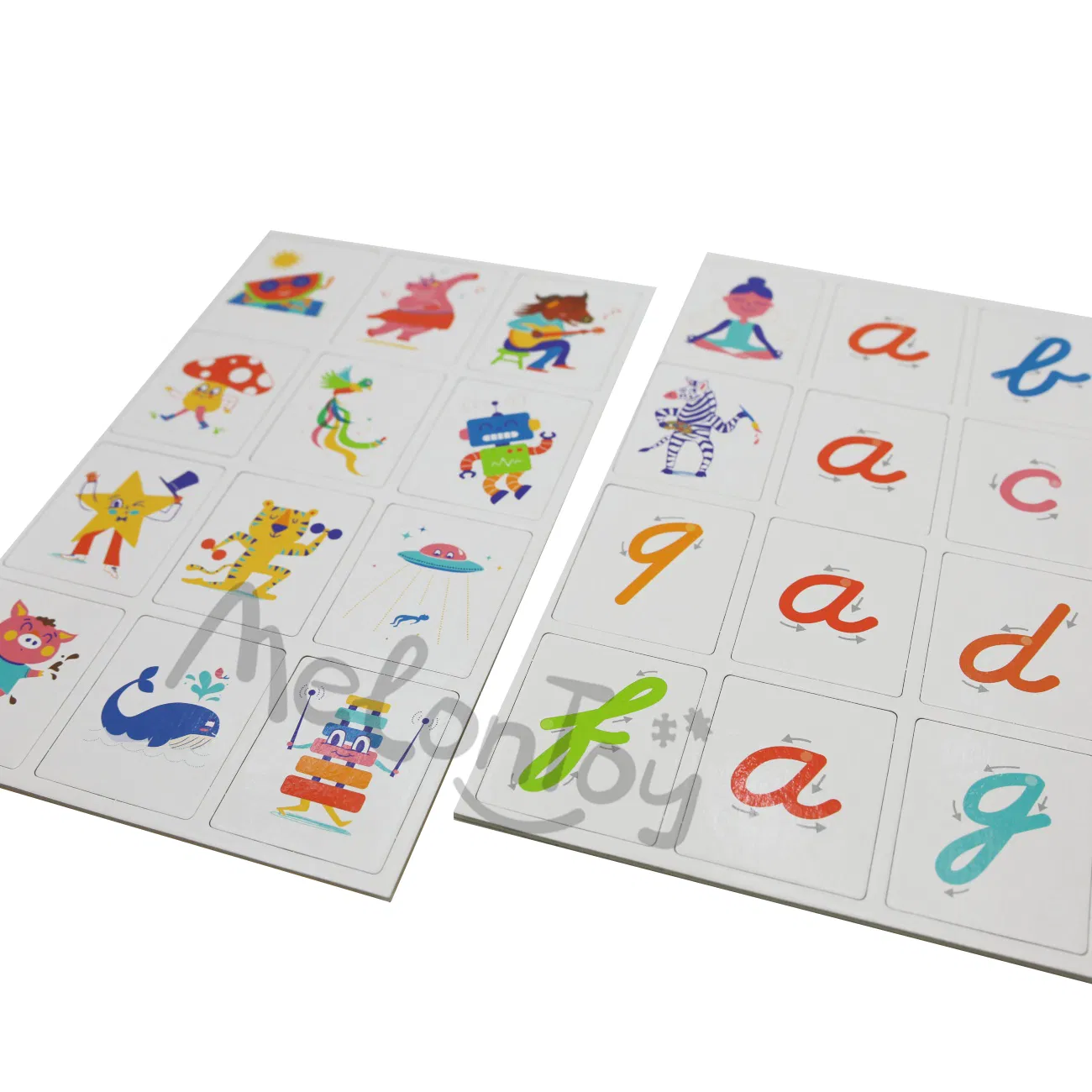 Early Childhood Education Cognitive Learning Alphabet Lettered Writing Memory Card Letters and Language Toys with Eraser Tip