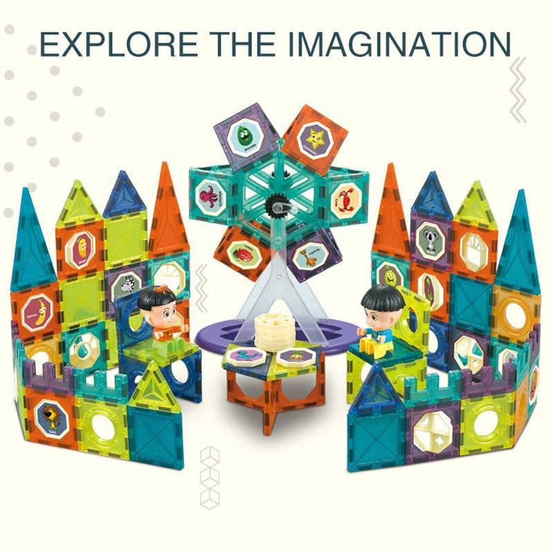 AiJH 75PCS 3D Magnetic Building Blocks Logical Thinking Game Toys Kids Early Learning Educational DIY Blocks Sets Kids Toys