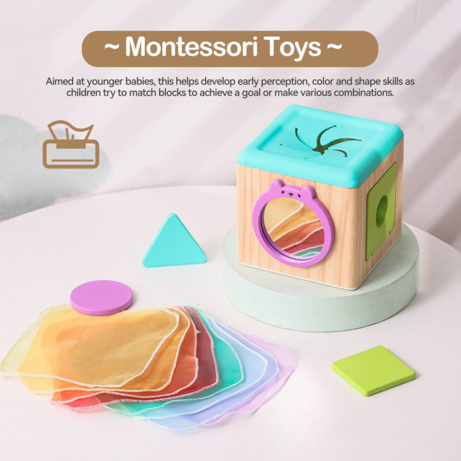 Montessori Educational Toy Natural Wooden Collection for Toddler Cognitive Development