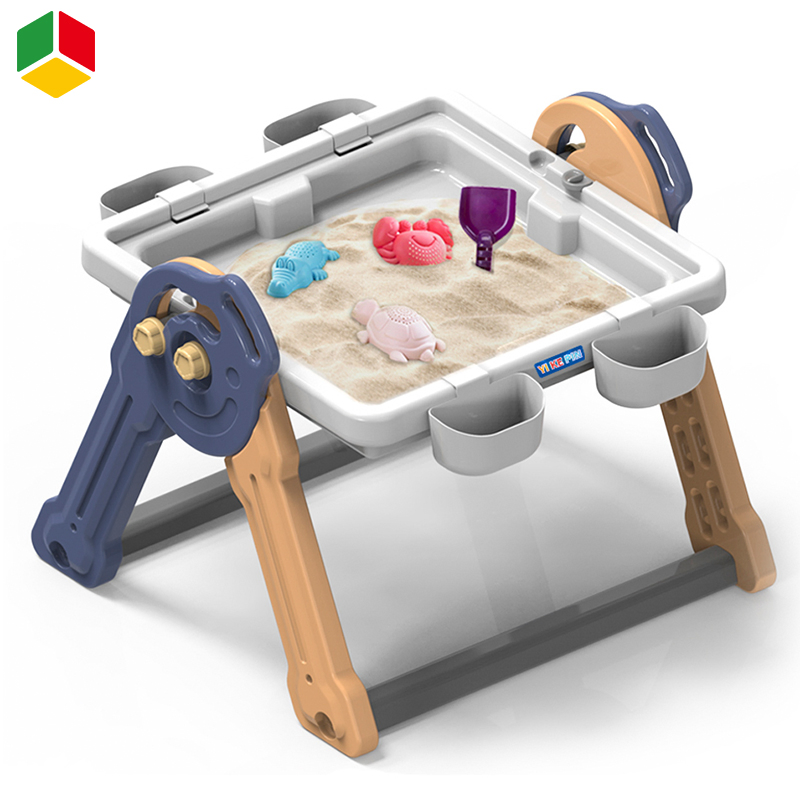 QS Children′ S Early Education Funny Block Table Chair Set Kids DIY Block Toys Multifunction Fold Painting Study Building Block Table Baby Learning Toys