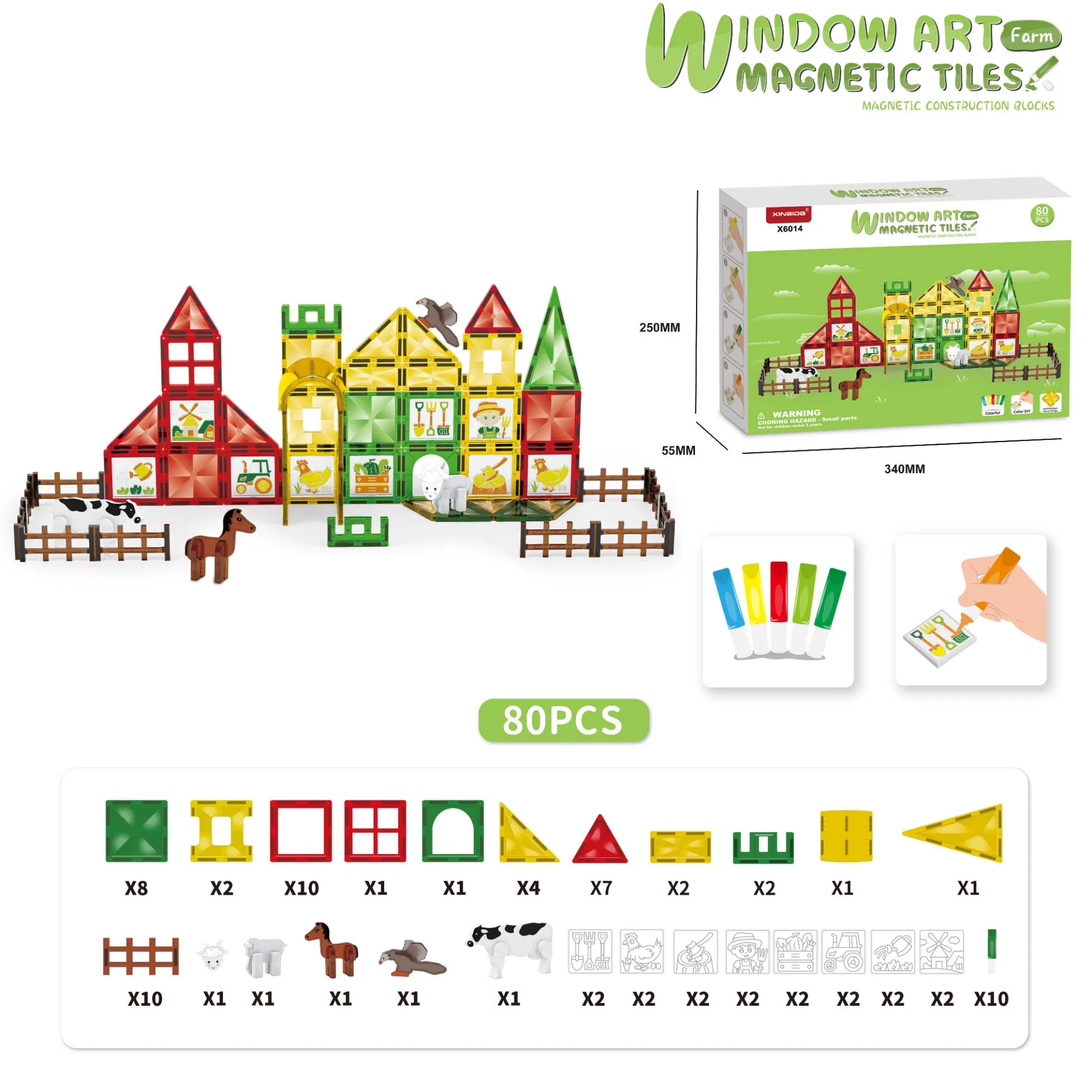 New Arrival Magnet Tiles Plastic Dinosaur Magnetic Construction Building Blocks Set