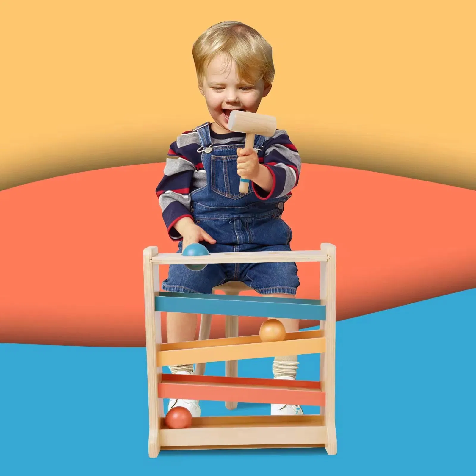 Early Childhood Montessori for Ball Trackers Safe Wooden Toys for Hand-Eye Coordination Wood Crafts Wooden Boxes Wall Signs