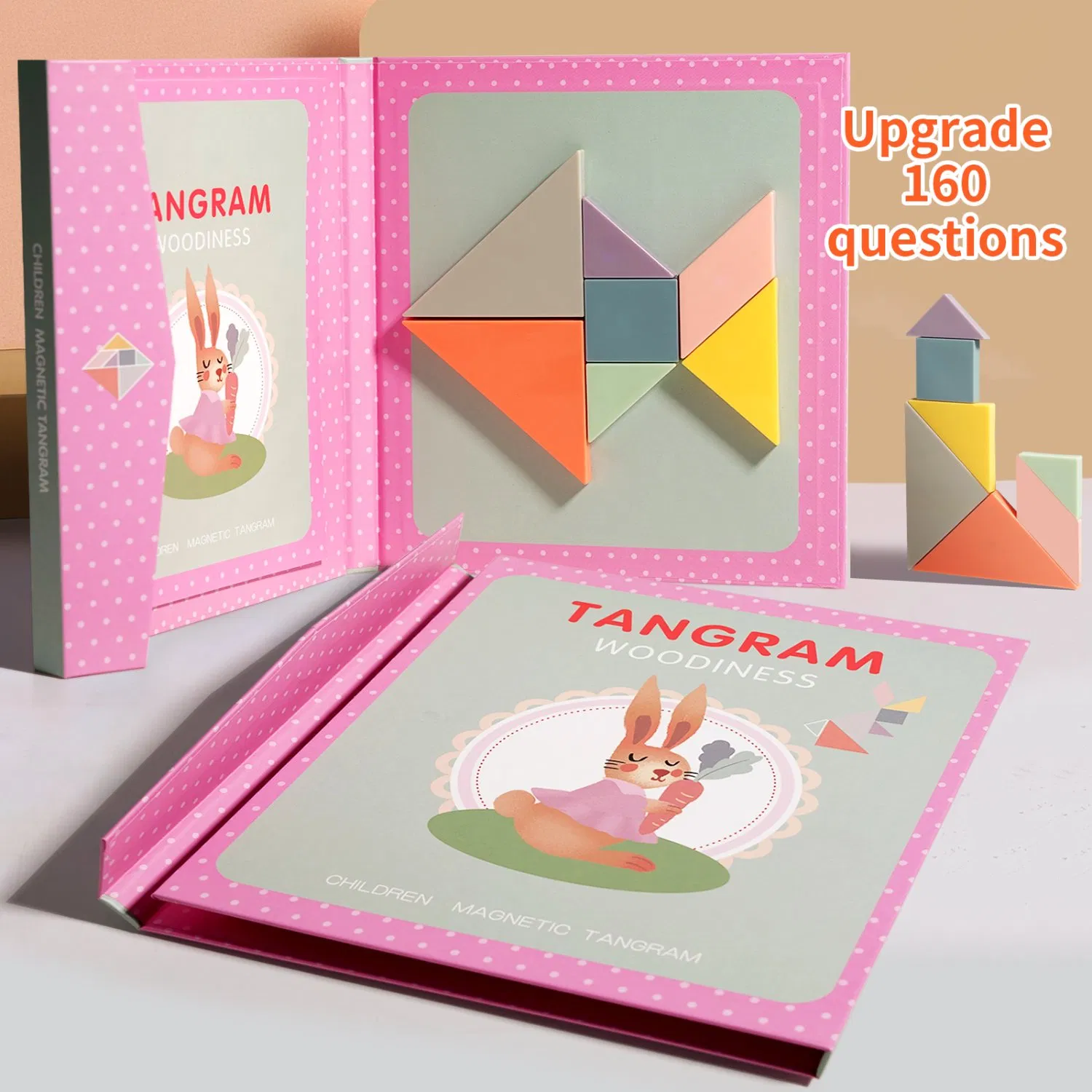 Magnetic Tangram Puzzle - Stem Learning Toy for Kindergarten &amp; First Grade, Montessori Math Activity for Ages 5+