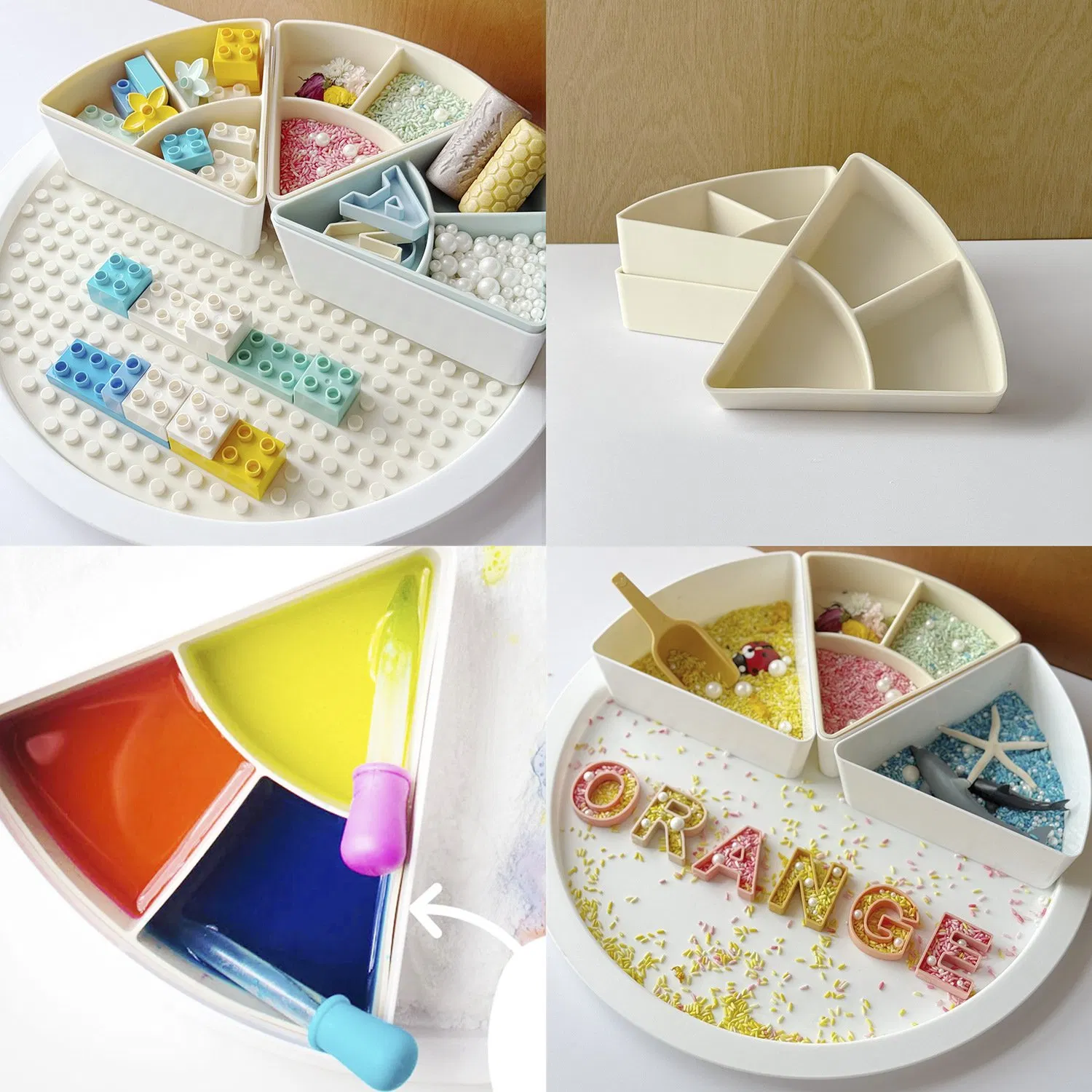 Montessori Baby Kids Sensory Play Tray Lid Early Education Toys