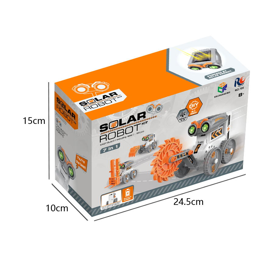 7 in 1 Solar Robot Stem Toy 2025 New Teaching DIY Building Blocks Powered Children School Learning Tool Educational Technological Gadget Kit Science Kids Toy