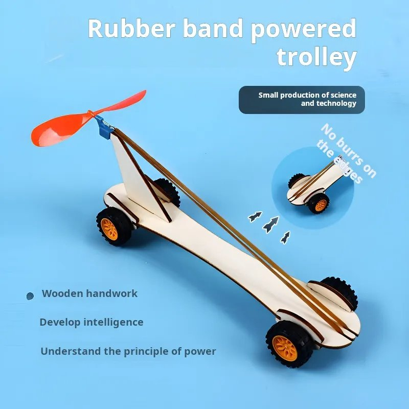 Rubber Band Power Car DIY Science Experiment Kits Fun School