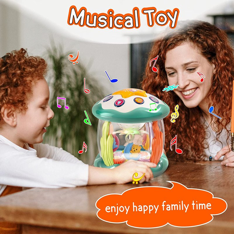 Baby Amazon Toys Musical Learning Infant Toys Babies Ocean Rotating Light up Cartoon Toys Toddler Toy Baby Musical Drum for Boys and Girls