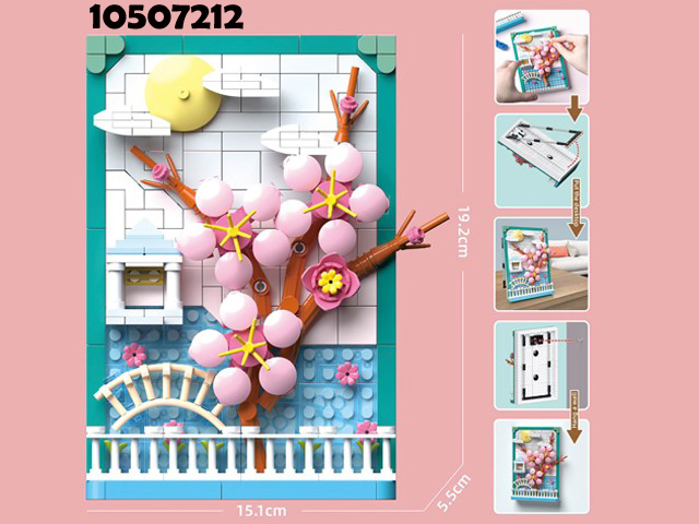 3D Insects Plants Idea Art Frame Building, 3D Painting Wall Art, Sunflower Dragonfly for Nature Idea Art Collection Building Blocks,Creative Insect Building Set