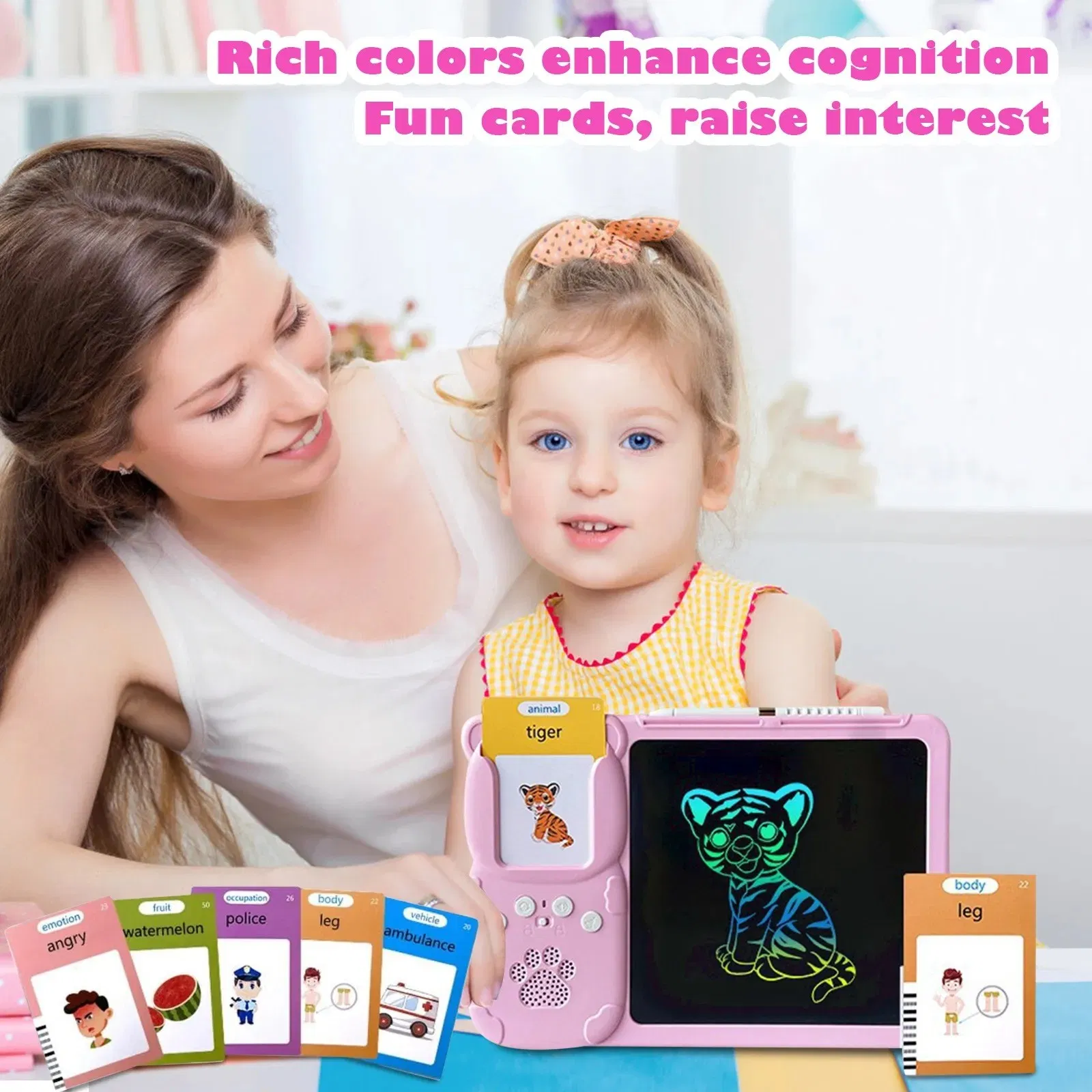 Baby Toys Kids Development Gifts Talking Flash Cards Cognitive Cards Hand Drawing Toys Early Educational Learning Kids Toys