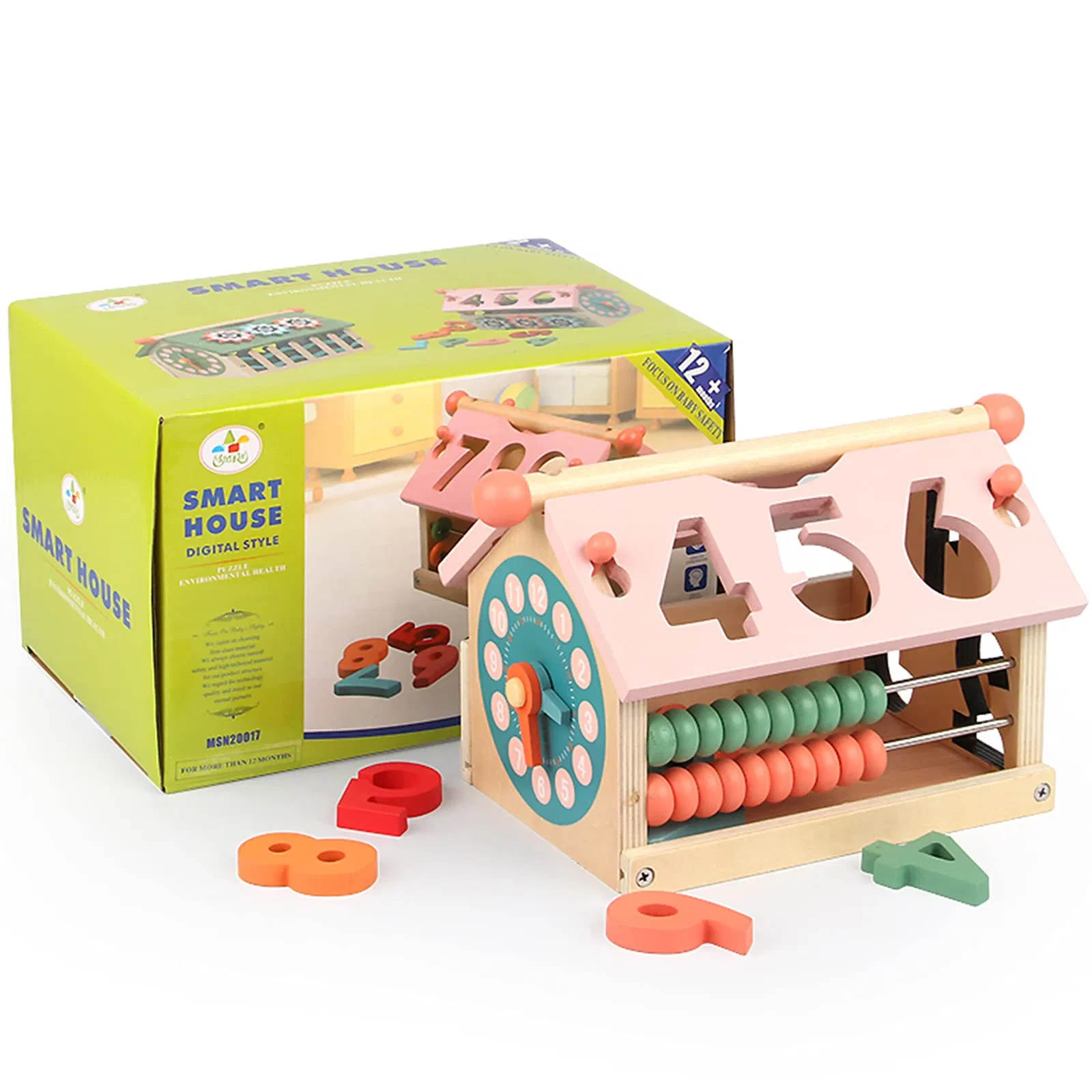 Kid China Wholesale Children Baby DIY Montessori Intellectual Educational New Small Popular Learning Wooden Wisdom Building Model House Shape Sorter Block Toy