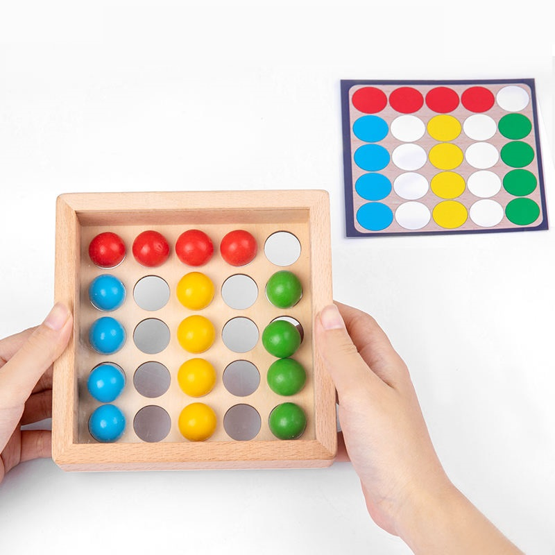 Puzzle Wooden Montessori Finger Ball Game Training Logical Thinking Toy