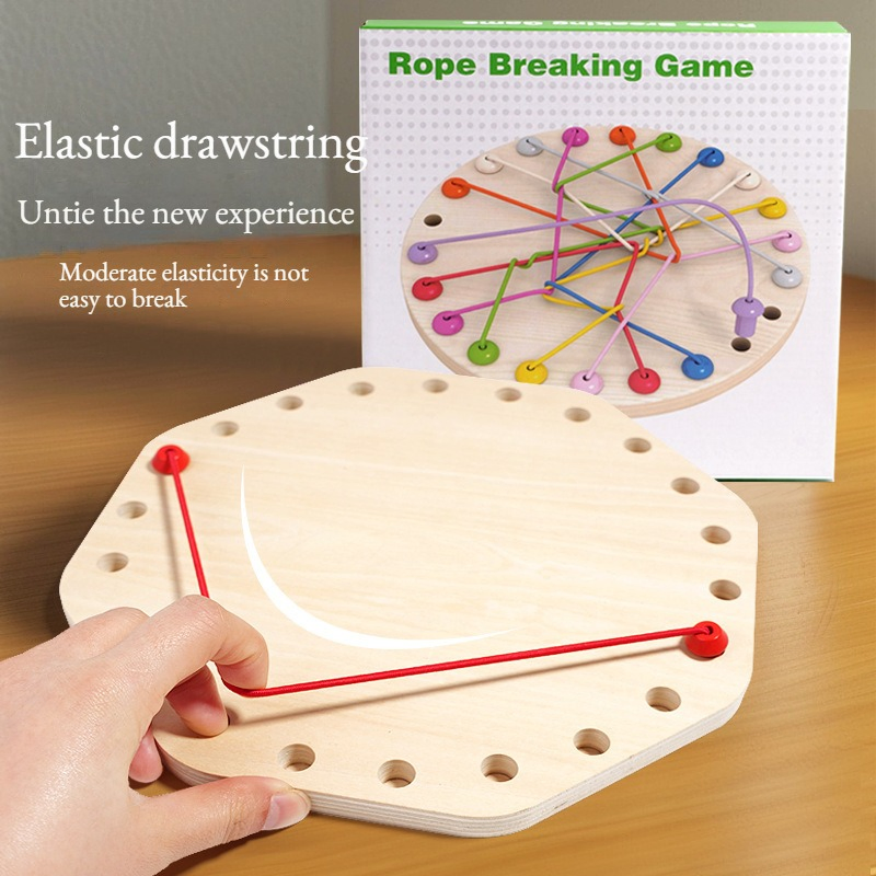 Low Price Children's Puzzle Octagonal Untangling Game Training Logical Thinking Wooden Toys