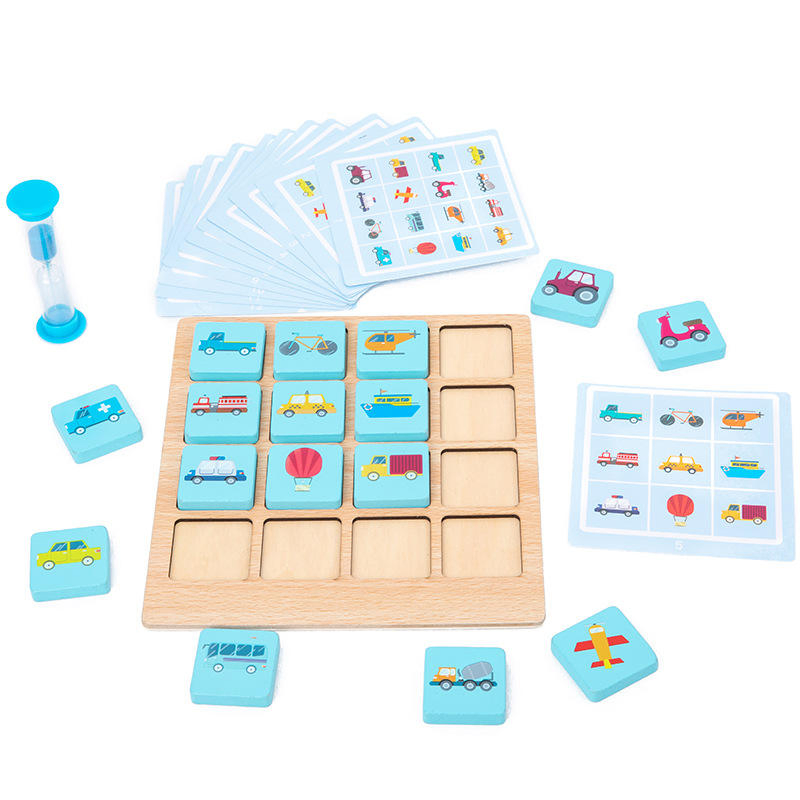 Wooden Memory Chess Montessori Brain Training Card Photographic Toy