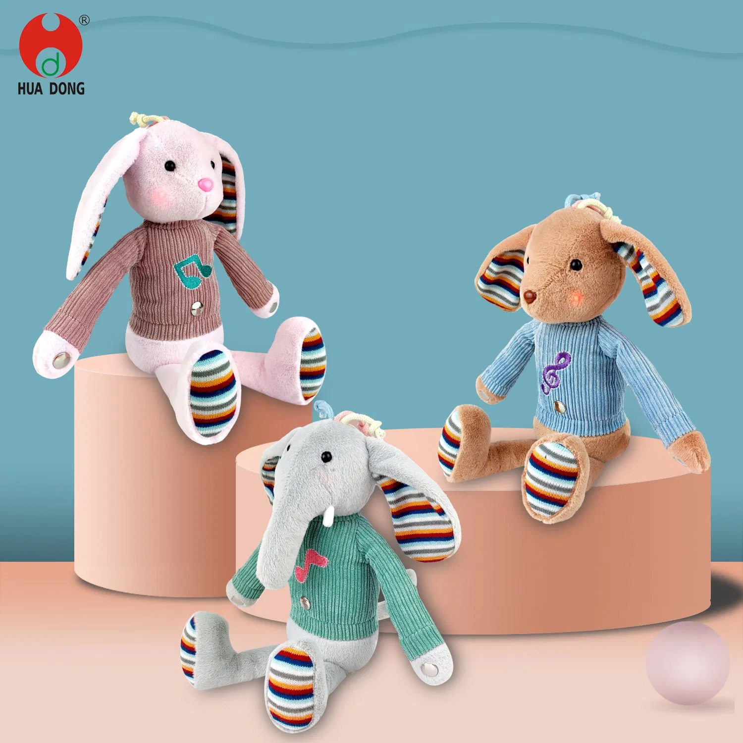 Hot Style Factory Direct Selling Interactive Sensor Musical Plush Toy Baby Educational Stuffed Doll Puppy Cartoon Shape Sleeping Soothing Electric Kids Toy