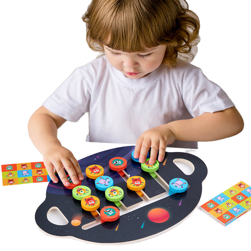 Zq Wooden Early Education Toys Four-Color Animal Puzzle Memory Chess Logical Thinking Training Toy for Children