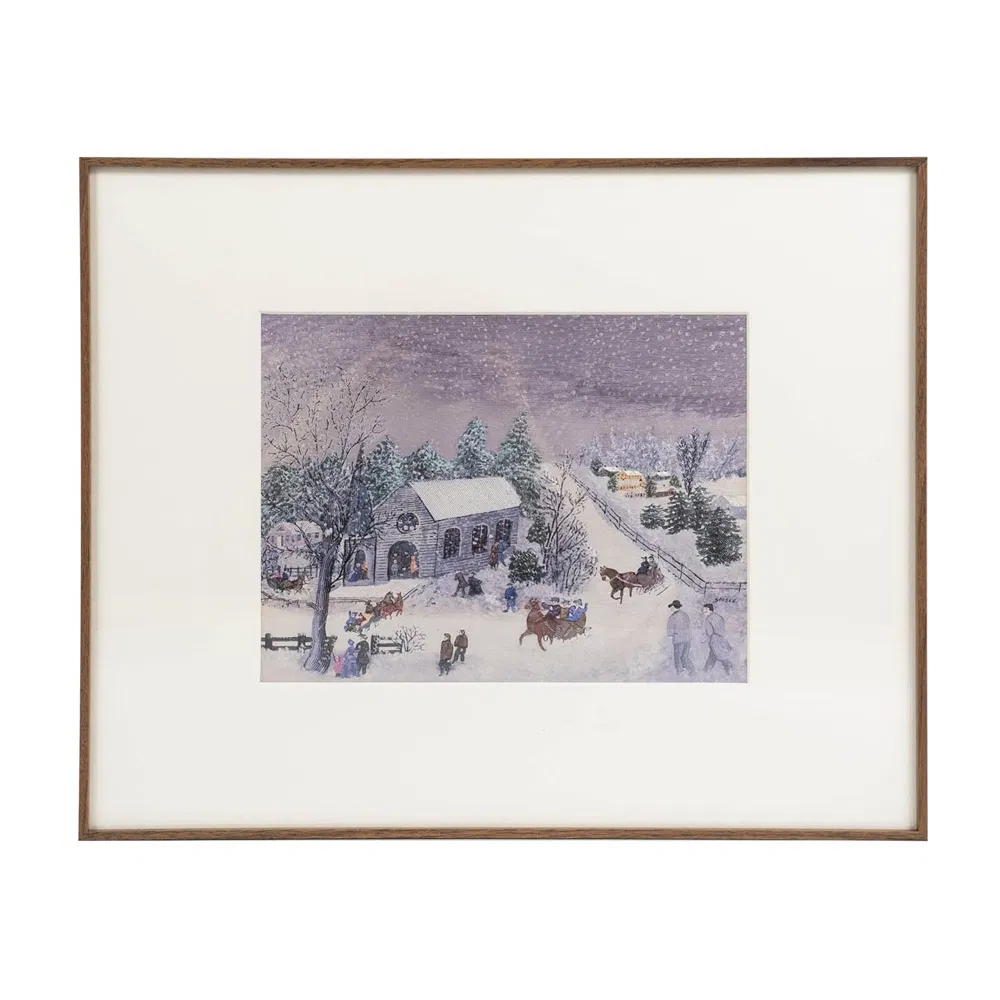 Grandma Moses Snow Silver Decorative modern Wall Art