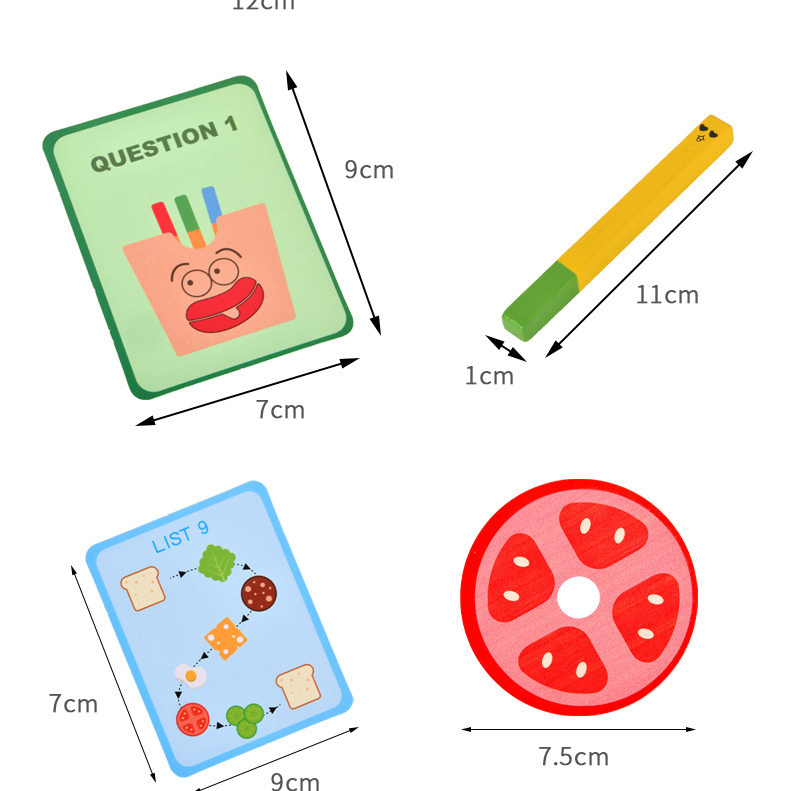 Wooden Simulation French Fries Toys Children Colorful Cartoon Matching Memory Game Kids Hand Eye Coordination Set