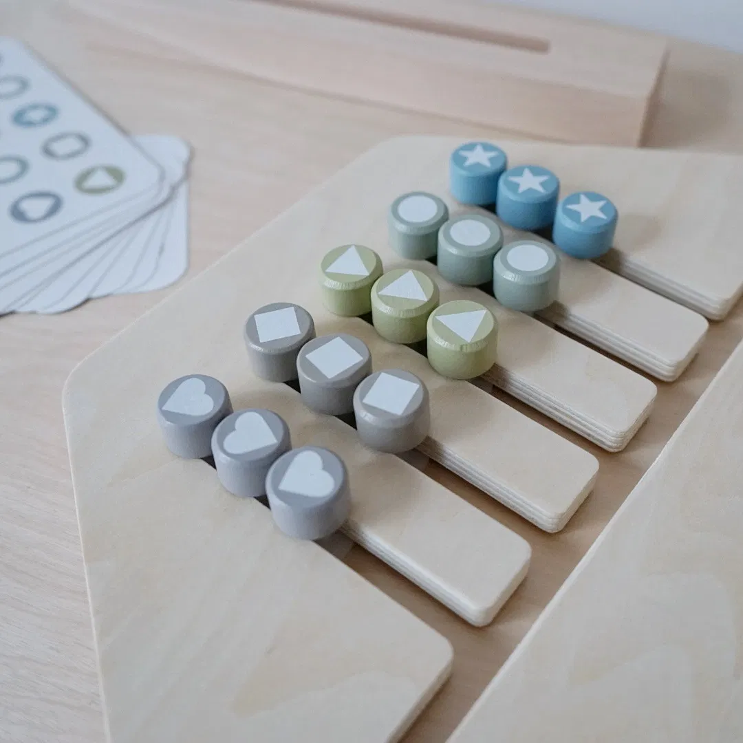 Montessori Logical Thinking Game Color and Pattern Recognition Game Wooden Beads Toys