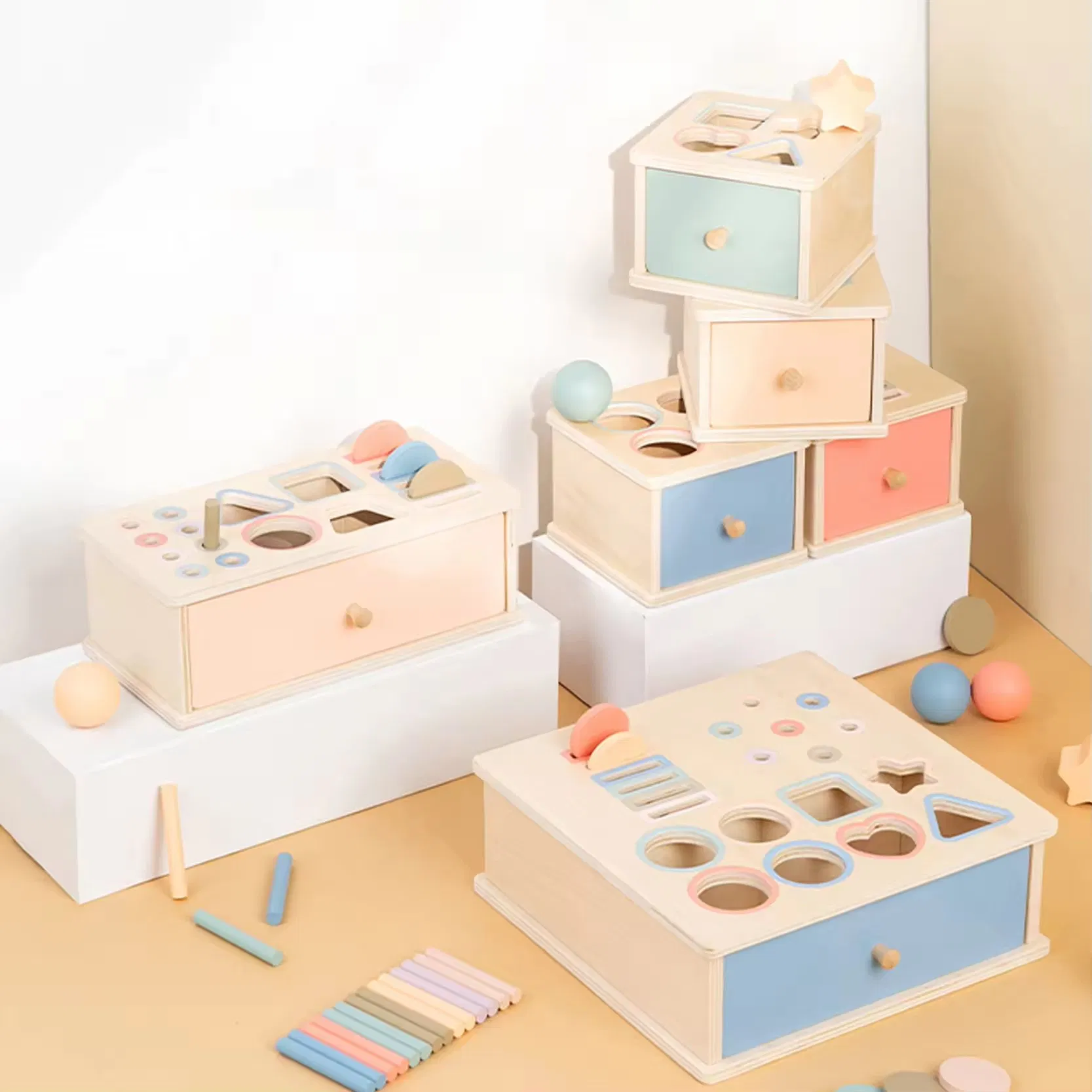 Wooden Color Shape Sorter Matching Montessori Educational Learning Teaching Aids Toys Sets Toys for Kids Boys Girls