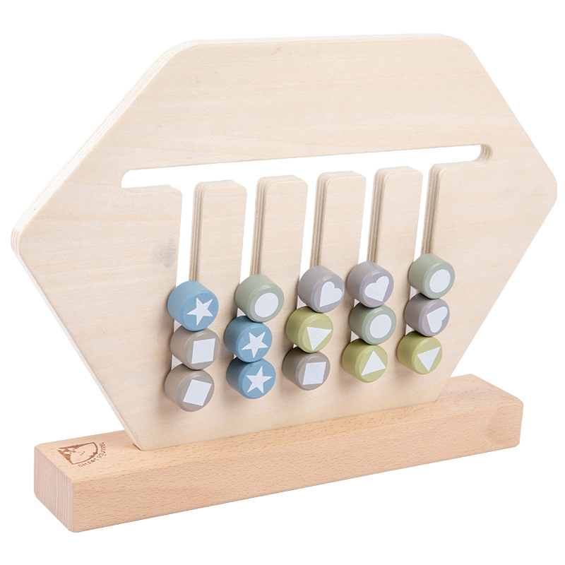 Montessori Logical Thinking Game Color and Pattern Recognition Game Wooden Beads Toys