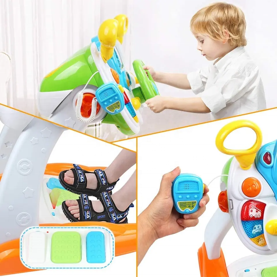 Baoli Hot Sale Interactive Driving Simulator Steering Wheel Musical Educational Toy