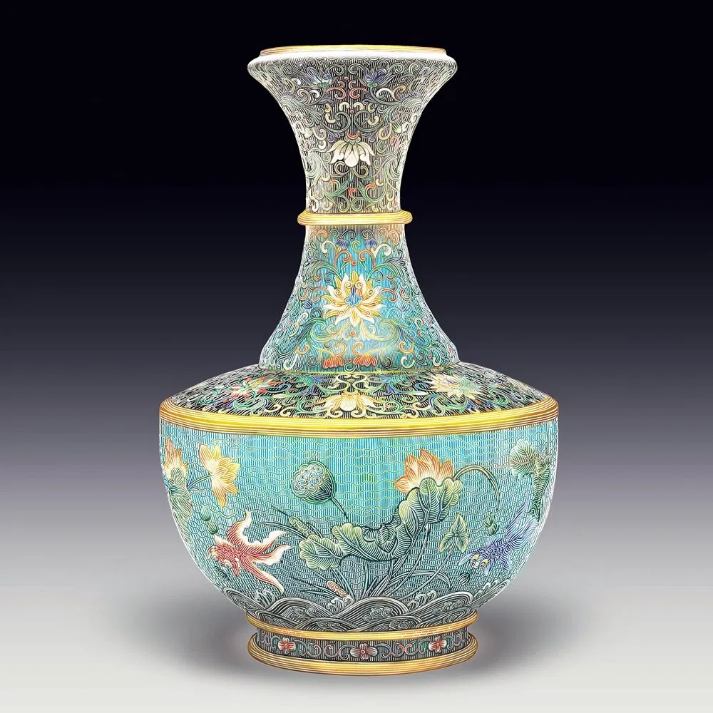 Traditional Lotus Vasel Metal Decorative Wall Art Silver Artwork for Home Decor