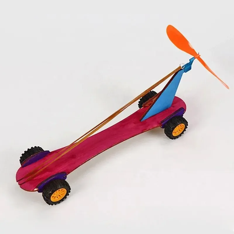 Rubber Band Power Car DIY 4
