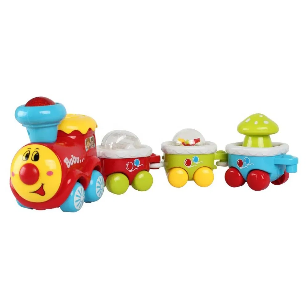 Baoli Newest Electric Train Track Baby Musical Toys, Light and Sound Early Learning Train with Hands-on Sensory Development