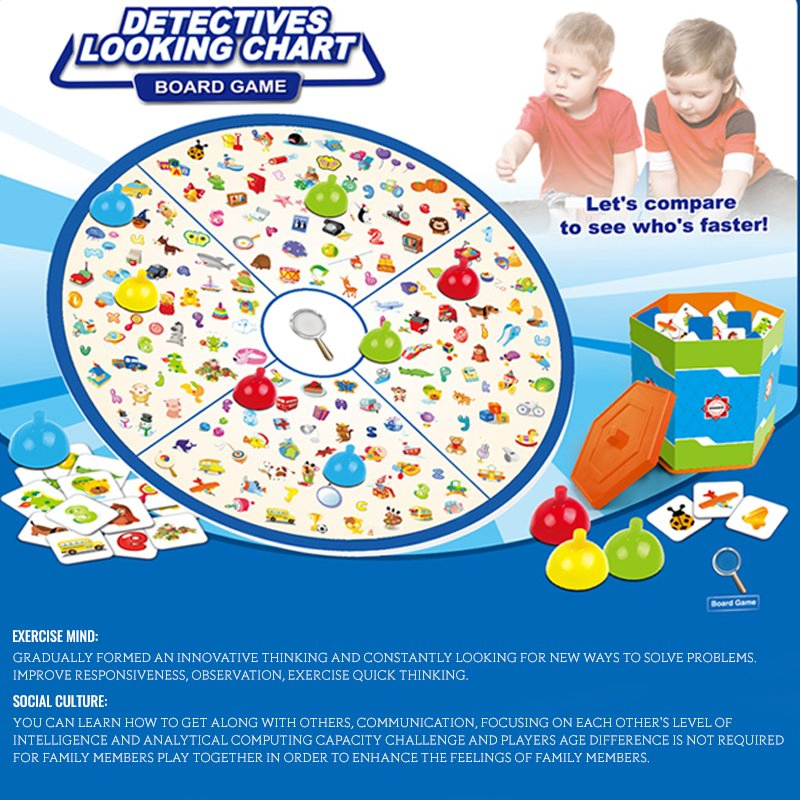 Kids Hand-Eye Coordination Table Puzzle Game Toy Educational Party Props Insight Training Detectives Looking Chart Board Games