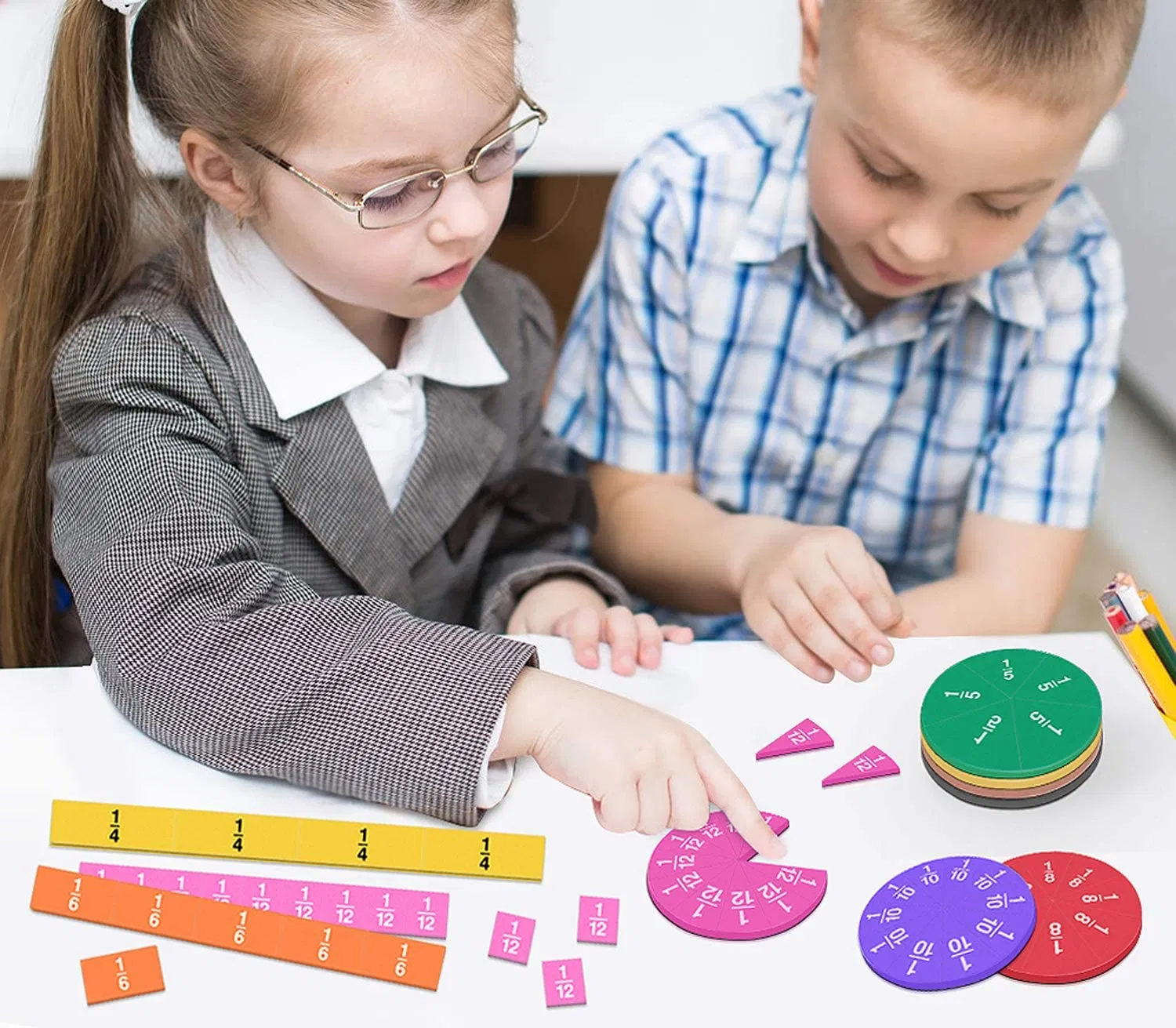 Magnetic Fraction Education Toys for Math Class Learning