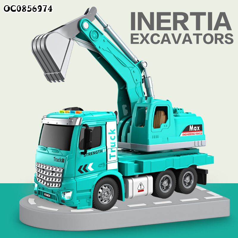 Engineering Truck Truck Crane Dump Truck Excavator Lighting Music Education Storytelling Gift Inertia Plastic Children Wholesale Toy Car