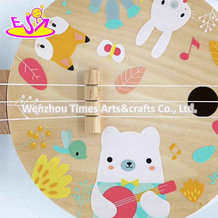 Hot Selling Early Learning Musical Instrument Wooden Guitar Toy for Kids W07h066