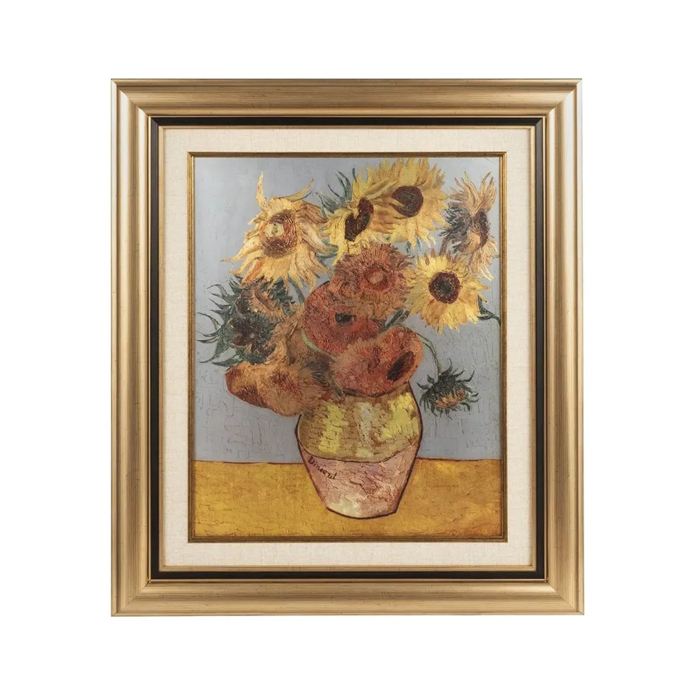 Van Gogh Sunflower Silver Wall Art Metal Home Decor